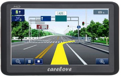 Carelove 7" Silky Appearance Car GPS Navigation 8G 256M Touch Screen Multimedia Player Lifetime Free Map Update