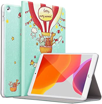 ESR Illustrator Stand Case Compatible with iPad 7th Gen, Case for iPad 10.2-Inch (2019 Release) [Book Cover Design] [Multi-Angle Viewing Stand] [Auto Sleep/Wake], Balloon Buddies