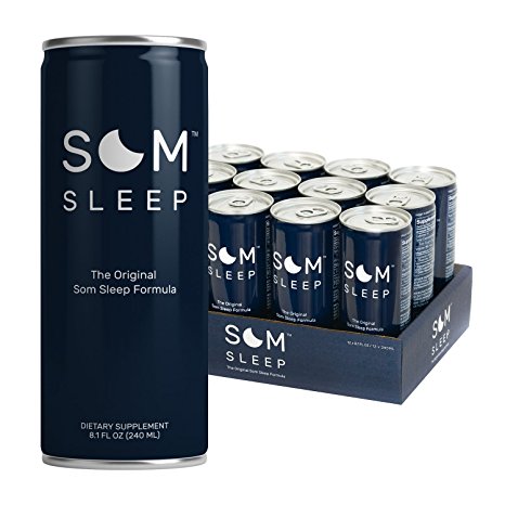 Som Sleep, The Original Som Sleep Support Formula with Melatonin, Magnesium, Vitamin B6, L-Theanine, & GABA, Original, 8.1 fl oz. Cans (12-Pack)