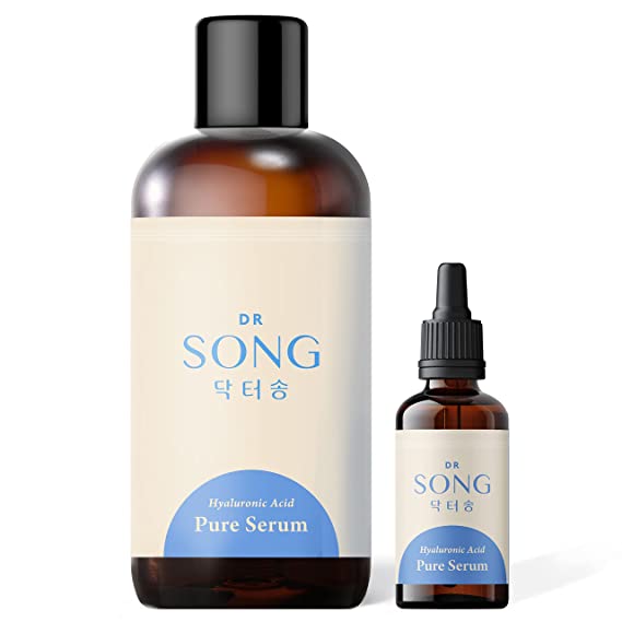 Dr Song Pure Hyaluronic Acid Serum 8oz and 1oz, Korean Skin Care Moisturizer, Anti Aging Korean Beauty (8 Fl Oz)