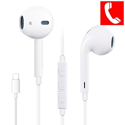 Lightning Earbuds,XiQin With Microphone Earphones Stereo Headphones and Noise Isolating headset Made for iPhone 7/7 Plus iPhone8/8Plus iPhone X (Bluetooth Connectivity) Lightning Earphones