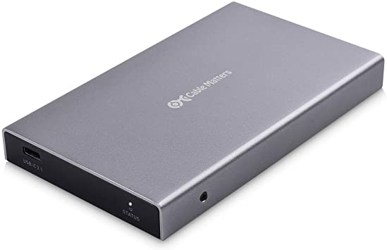 Cable Matters Premium Aluminum 10Gbps Gen 2 USB C Hard Drive Enclosure for 2.5" SSD/HDD with USB-C and USB-A Cables - Thunderbolt 3 Port Compatible for MacBook Pro, MacBook Air, and More