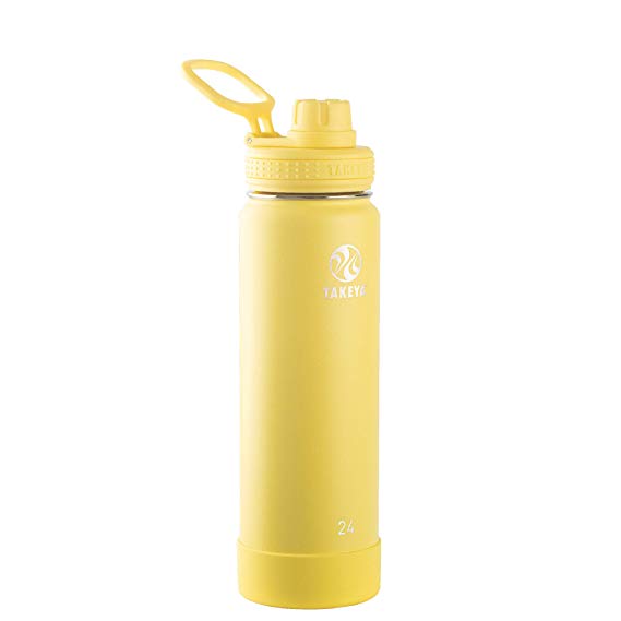 Takeya 51187 Actives Insulated Stainless Steel Bottle w/Spout Lid 24 oz Canary