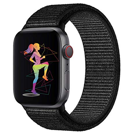 Unhom Compatible with Apple Watch Band 38mm 40mm 42mm 44mm, Soft Nylon Weave Sport Loop Replacement Band for Watch Series 4/3/2/1