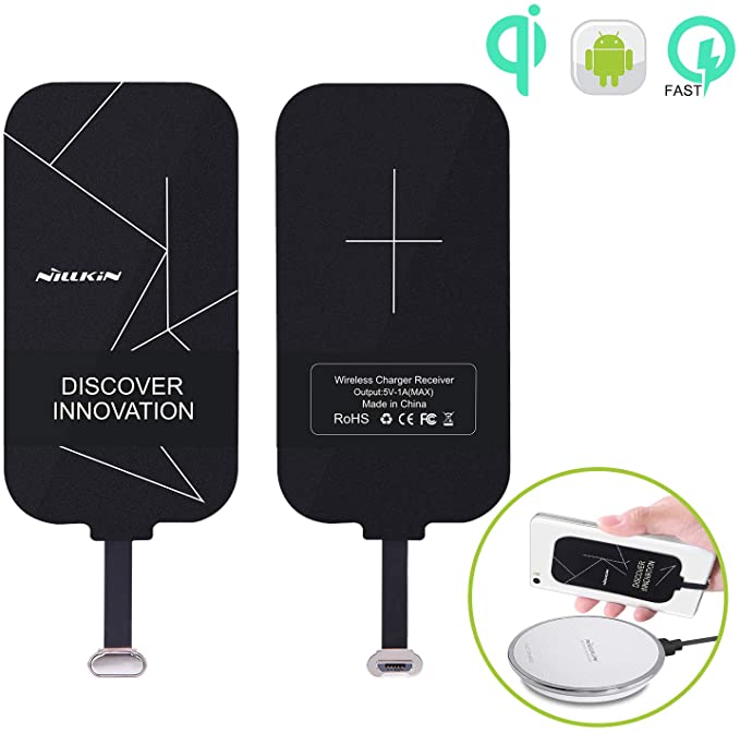 Nillkin Wireless Charging Receiver Micro USB, Ultra Thin Wireless Charger Receiver Patch Module Chip for Samsung A8, Huawei Mate8 and Other Micro USB Phones