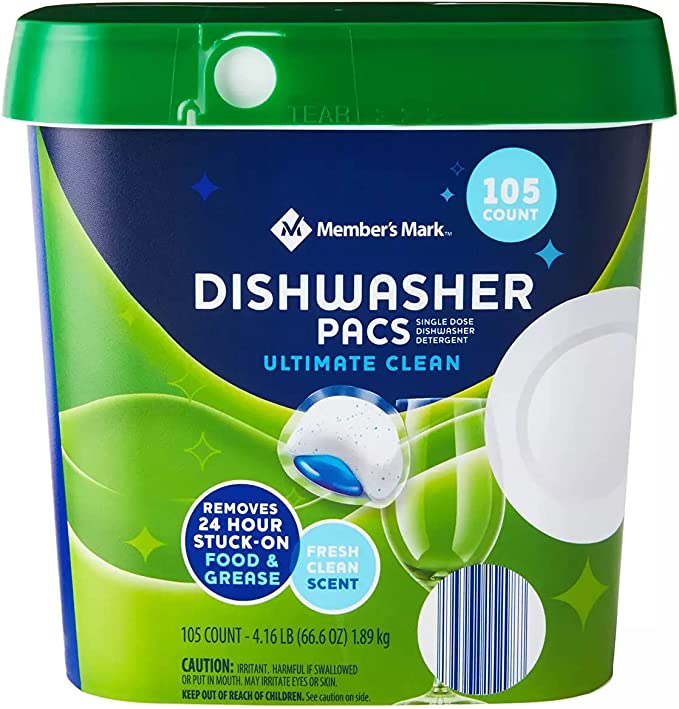 Member's Mark Auto Dishwasher Pacs, Ultimate Clean (105 Count)