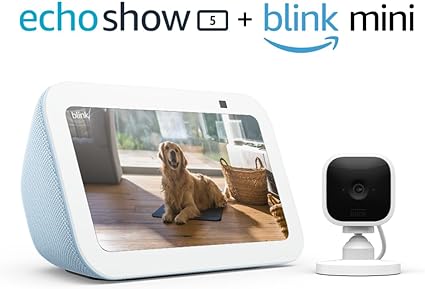 All-new Echo Show 5 (3rd Gen) with Blink Mini | Cloud Blue