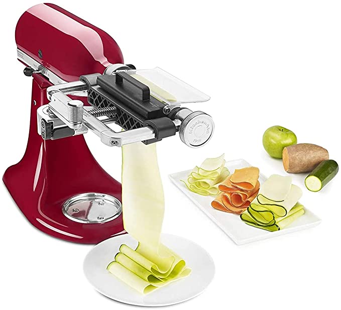 KitchenAid KSM2SCA Stand Mixer Attachments VEGETABLE SHEET CUTTER WITH NOODLE BLADE, One Size, Stainless Steel