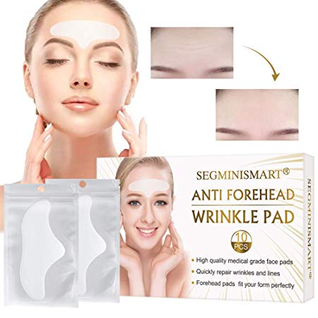 Forehead Wrinkle Patches, Anti-Wrinkle Pads, Facial Wrinkle Patches, Anti Face Wrinkle Pads, Overnight Smoothing Forehead Wrinkle Resistant Masks Pads for Men and Women, Removes Brow Wrinkles, 10 PCS