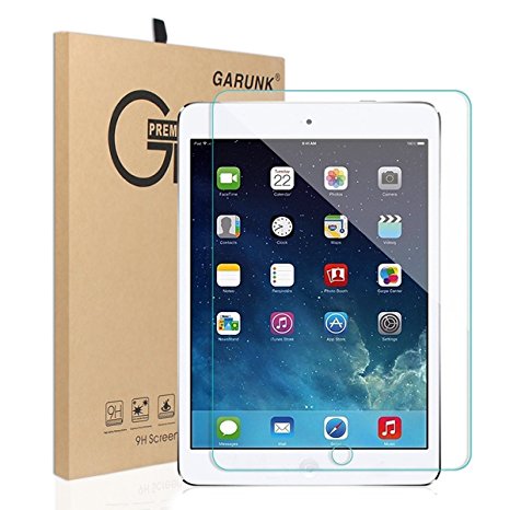 Tempered Glass Screen Protector for New iPad 2017/iPad Air 2/iPad Air/iPad Pro 9.7 inch,GARUNK [Anti-Scratch][Bubble Free][High Definition][2.5D Round Edge][0.26mm Thickness]