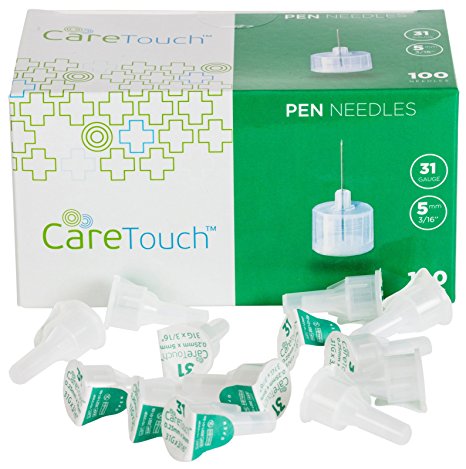 Care Touch Insulin Pen Needles 31 Gauge, 3/16 Inches, 5mm - 100 Pen Needles