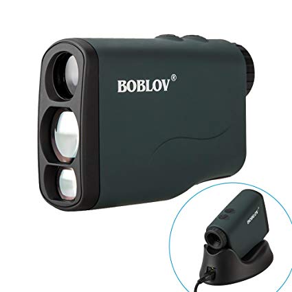 BOBLOV Golf Rangefinder 760Yards Waterproof, 6X Range Finder Hunting Scope Distance Binoculars with Ranging, Scan, Slope, Flagpole Lock, Fog and Speed Measurement Function Support USB Wireless Chargin