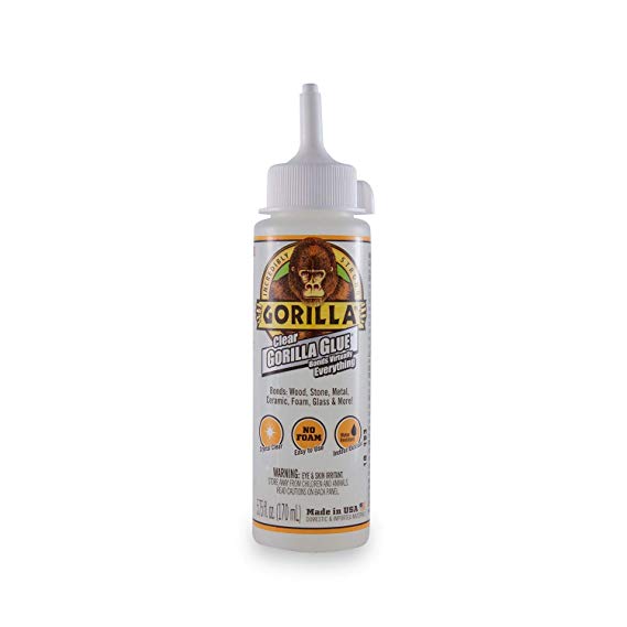 Gorilla Clear Glue, 5.75 ounce Bottle, Clear (Pack of 1)