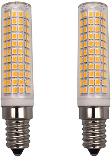 GRV E14 Base LED 7W Ceramic Light Bulb Dimmable 2835Smd-136Pcs Ac110V 90W 100W Incandescent Lamp Replacement Warm White Pack of 2