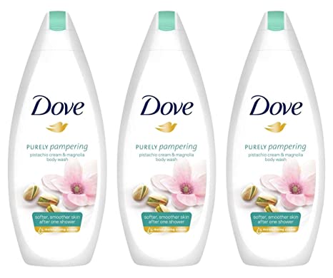 Dove Purely Pampering Pistachio Cream Magnolia Soft Skin Bath Body Wash Shower Gel, Pack of 3, (16.9 Fl. Oz/500 ml Each)
