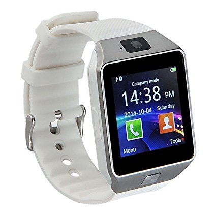 GZDL Bluetooth Smart Watch DZ09 Smartwatch Watch Phone Support SIM TF Card with Camera for Android IOS iPhone Samsung LG Phones White