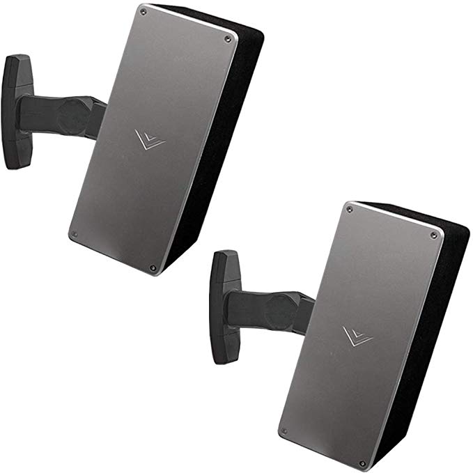 Echogear Universal Speaker Wall & Ceiling Mount Pair - Tilt & Swivel Without Tools - Easy to Install Indoors & Outdoors - Works with Vizio, Sony, Bose & More