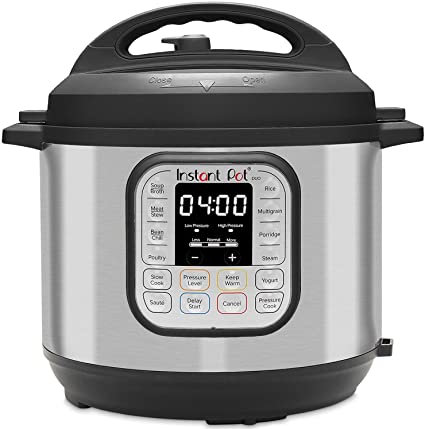 Instant Pot Duo 7-in-1 Electric Pressure Cooker, 6 Qt, 5.7 Litre, 1000 W, Brushed Stainless Steel/Black [International Version]