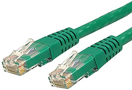 StarTech.com 75ft CAT6 Ethernet Cable - Green CAT 6 Gigabit Ethernet Wire -650MHz 100W PoE   RJ45 UTP Molded Category 6 Network/Patch Cord w/Strain Relief/Fluke Tested UL/TIA Certified (C6PATCH7GN)