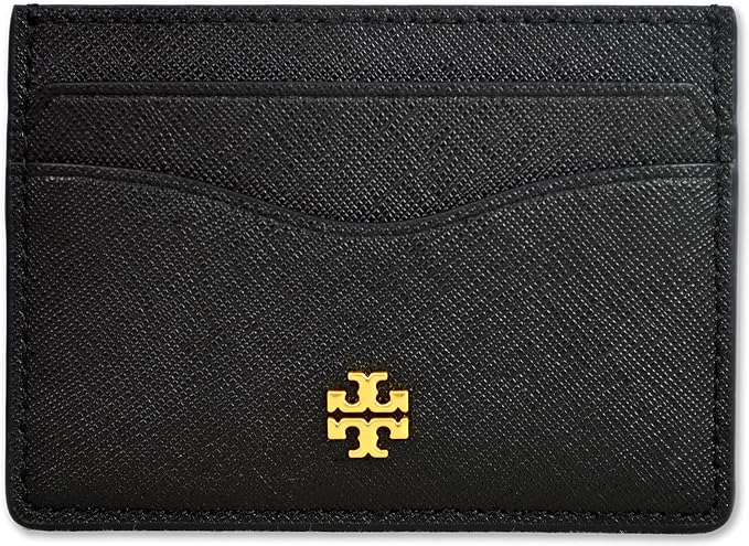 Tory Burch Womens 136101 Saffiano Leather Emerson Slim Card Case Wallet, (001 Black)