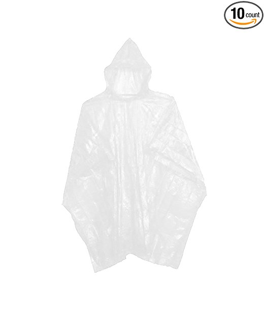 Sara Glove Emergency Disposable Rain Ponchos 8 Colors - (Sold in 5, 10, 30, or 200 Packs)