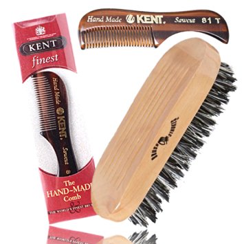 If You Have A Beard You Need The Best Brush Comb Set. Premium Kent Comb Set with Military Boar Bristle Beard Brush. Act Now, Great Father's Day Gift.