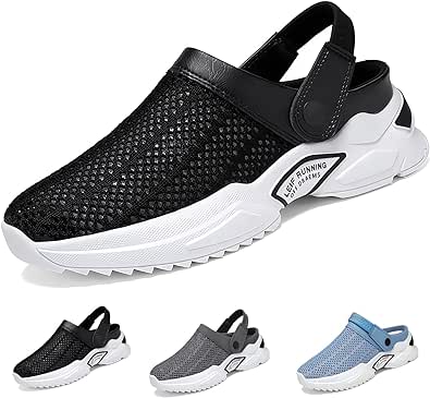 Men's Orthopedic Hollow-Out Summer Sandals Womens Mens Classic Clogs Mules Comfy Slip on Walking House Slippers Diabetic Home Garden Slides Shoes with Arch Support Recovery Sandals Plantar Fasciitis