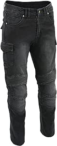 Milwaukee Leather MDM5010 Men's Black Knee Flex Armored Straight Cut Motorcycle Denim Jeans Reinforced with Aramid Fibers - 36