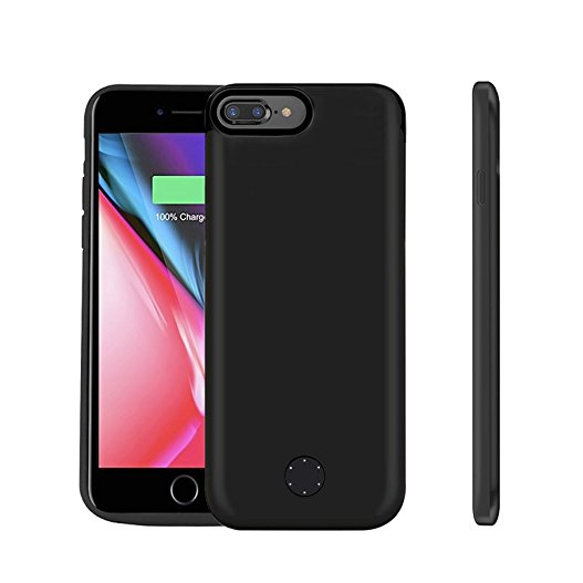 iPhone 8 Plus / 7 Plus Battery Case, ZTESY 7200mAh Extended Battery Portable Charger For iPhone 6S Plus / iphone 6 plus Power Juice Charging Case Pack 5.5 ( Black )