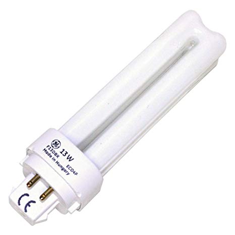 GE 10580 - F13DBX/SPX30/4P - 13 Watt CFL Light Bulb - Compact Fluorescent - 4 Pin G24q-1 Base - 3000K -