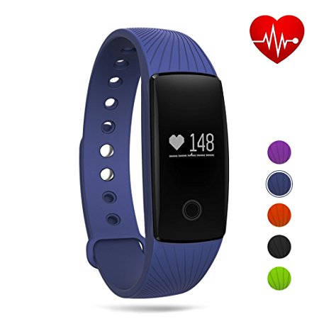 Fitness Tracker Watch,Heart Rate Monitor Bluetooth Smart Wristband Sport Bracelet for Android & IOS