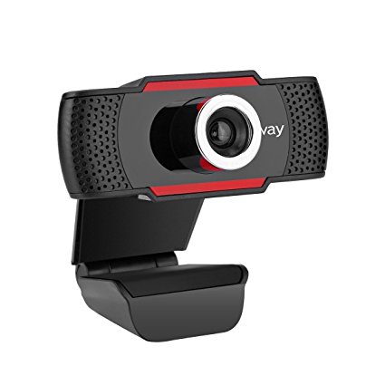 M.Way Webcam 720P Camera Full HD Web Cam Clip-on Rotatable Noise Cancelling Video Calling and Recording Dual Stereo Mic with Automatic Noise Reduction for Online Video Calling,Recording, Computer PC Desktop Laptop Skype Facetime Youtube Network