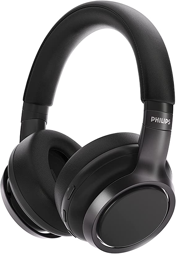 Philips Audio Over Ear Wireless Headphones, Active Noise Cancelling, Adults Over Ear Wireless Headphones, with Dual Mic, Bluetooth, 27 Hours Play Time, Lightweight Black TAH9505BK/00