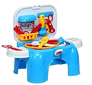 Toyshine Carry Along 2 in 1 Doctor Play Set With Sitting Stool