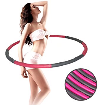 Buyoung Weighted Hula Hoops for Exercise Kids Adults,Burning Fat and Sweating Hula Hoop Weighted Professional Foam Fitness Hula Hoops 2lb