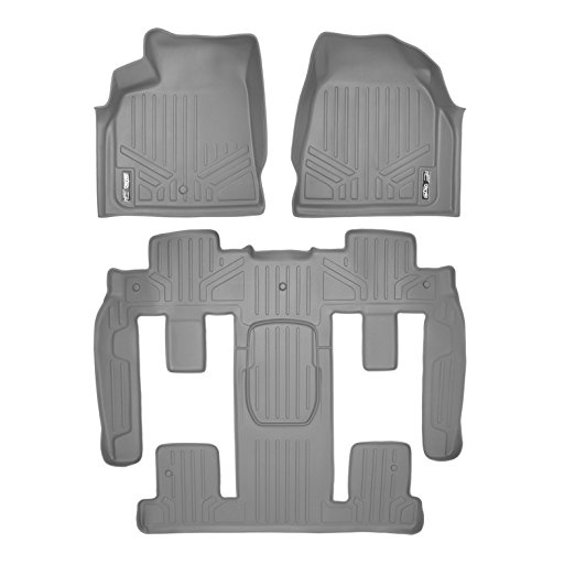 MAXFLOORMAT Floor Mats for Traverse / Enclave / Acadia / Outlook Bucket Seat Complete Set (Grey)