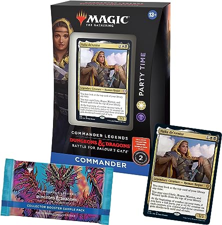 Magic The Gathering Commander Legends: Battle for Baldur’s Gate Commander Deck – Party Time   Collector Booster Sample Pack