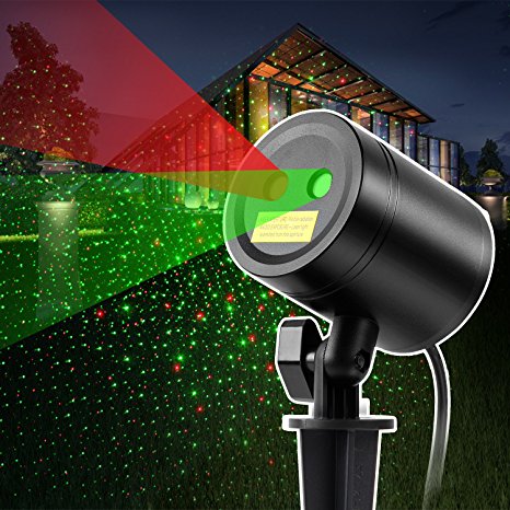 Christmas Laser Lights Elec3 Star Projector Outdoor Light Landscape Lights Waterproof IP65 FDA Approved Star Light Show for Holiday Wedding Party Decoration ( Red and Green )