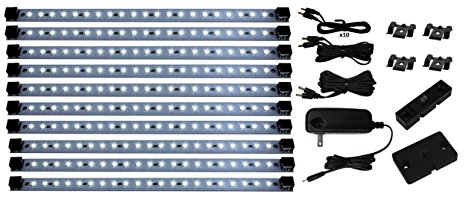 Pro Series 21 LED Super Deluxe 10 panel Under Cabinet Lighting Kit with Dimmer Switch, Cool White (see items #4830 and #4864)