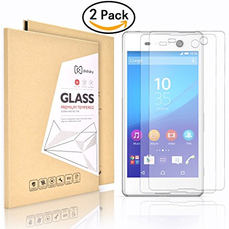 Sony Xperia M5 Screen Protector, Didisky® Tempered Glass For Sony Xperia M5 [Touch Smooth] Easy to Clean [ Bubble-Free Installation] 2-Pack Tempered Glass For Front   1-Pack HD PET Protector For Back