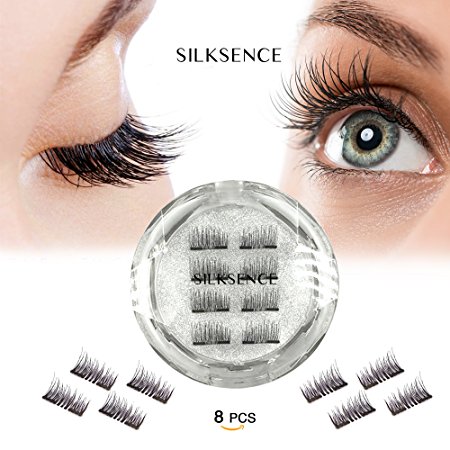 SILKSENCE Dual Magnetic False Eyelashes-Premium Quality for Natural Look(8pcs)