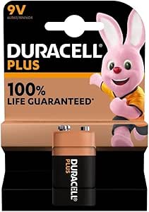 1X Duracell 9V Plus (1 Blister Da 1 Batteria) 1 Pila (6LR61/MN1604)