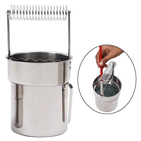 KURTZY Paint Brush Washer - Artist Portable Stainless Steel Paint Brush Cleaner - Double Layer Brush Cleaner with Wash Tank, Filter Screen & Holder Spring - Paint Brush Strainer