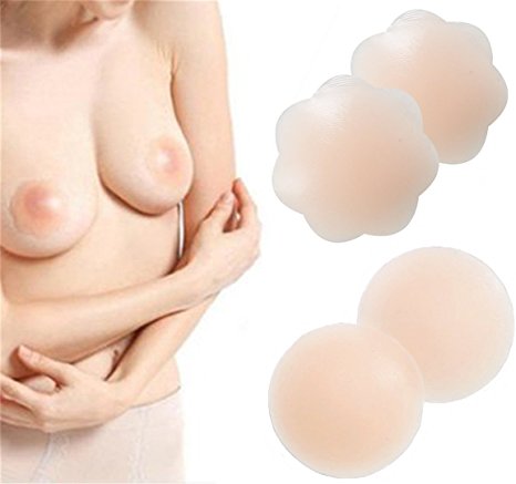 DaisyFormals® Thin Pasties Reusable Adhesive Silicone Nipple Covers(2 Pairs)