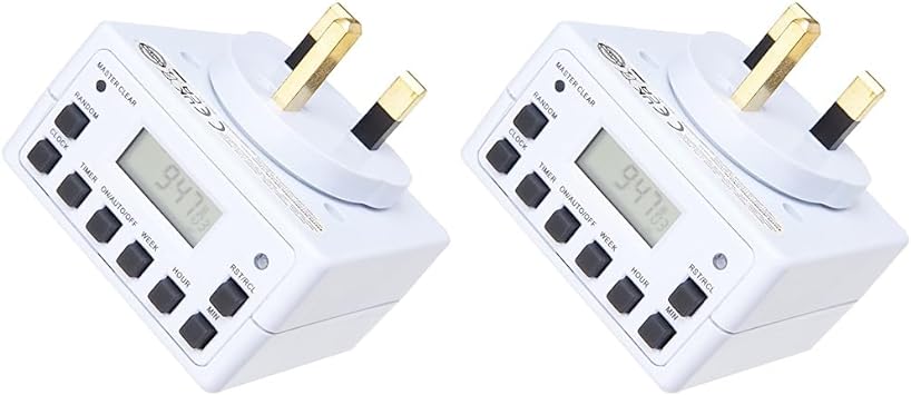 STATUS Timer Switch | 7 Day Digital Timer Light Switch | White UK Plug | S7DDT3 (Pack of 2)