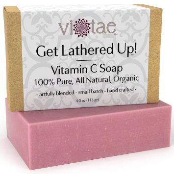 Certified Organic VITAMIN C Soap - by Vi-Tae - 100 Pure All Natural Aromatherapy Herbal Bar Soap - 4oz