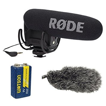 Rode VMPR VideoMic Pro R with Rycote Lyre Shockmount With Rode DeadCat VMPR and 9V Rechargeable NiMH Battery