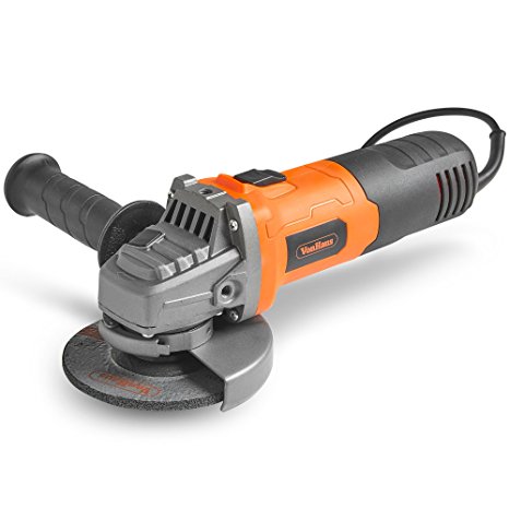 VonHaus 750W Angle Grinder With 115mm Grinding Disc, Side Handle, Protection Switch, Safety Guard & Spanner For Disc Attachment – For removing paint & mortar, sanding, cutting, grinding or polishing