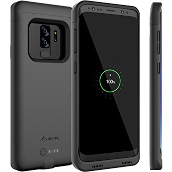 Galaxy S9 Plus Battery Case with Qi Wireless Charging Compatibility, Alpatronix BX440plus 6.2-inch 4600mAh Slim Rechargeable Protective Portable Backup Charger for Samsung S9  [Android 8.0] - Black