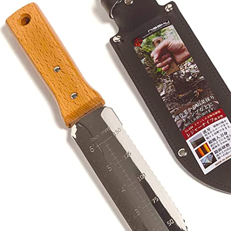 Nisaku Wood Handle Weeding and Digging Knife, Japanese Stainless Steel, Blade 7.25 inch
